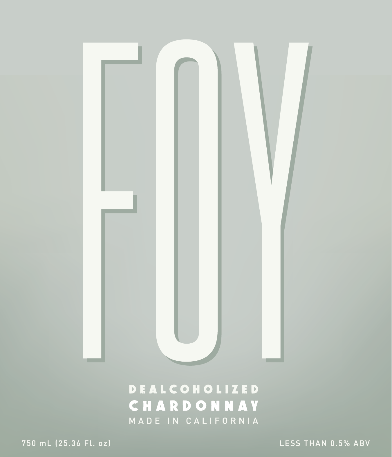 FOY dealcoholized Chardonnay made in California label